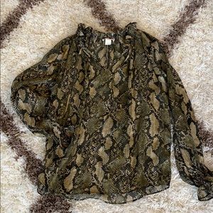 Snake print sheer top